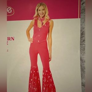 Barbie the movie western adult women's halloween costume S/M pre owned. W hat